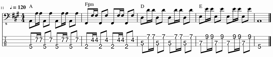 オクターブ奏法 - 右手の強化